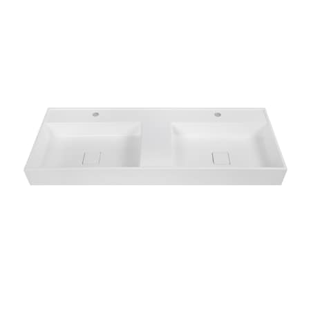 Streamline 47.2 in. Solid Surface Resin Vanity Top in Glossy White K-1701-48